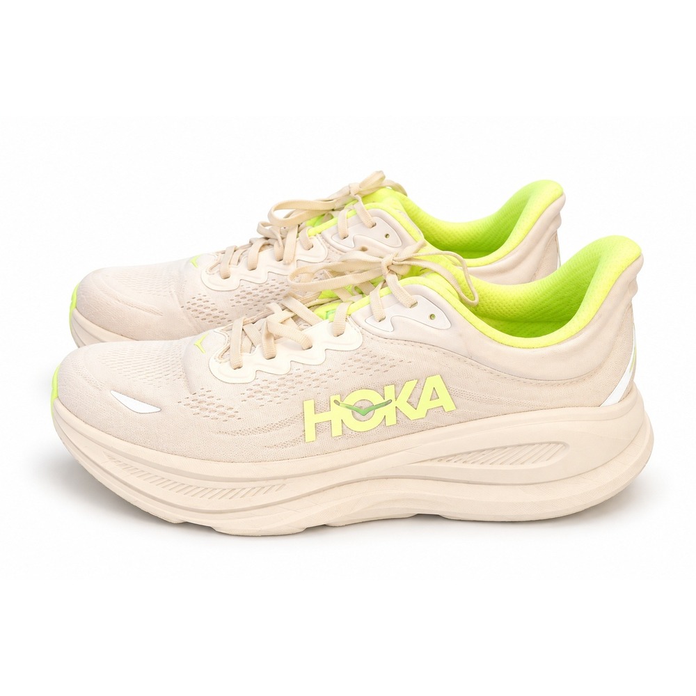 Hoka Bondi 8 Mens Size 10 4E X-Wide Cream Yellow Running Shoes 1120135 CYZ